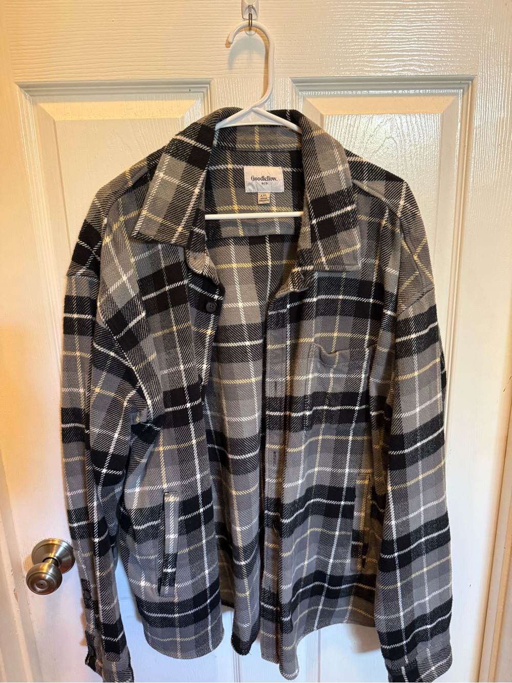 Goodfellow & Co Black and Gray Plaid Shirt Jacket